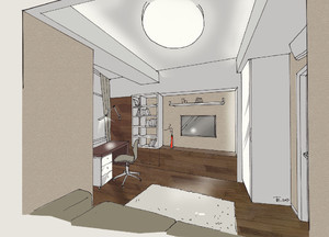 Заказать  дистанционно персональный Блиц-дизайн-проект интерьеров квартиры в г. Луцк  . Кабинет 10 м2