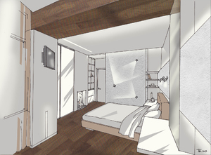 Заказать  дистанционно персональный Блиц-дизайн-проект интерьеров квартиры в г. Луцк  . Спальня 21 м2